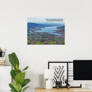 Poster Tegernsee Bavière Lac Allemagne Panorama Souvenir