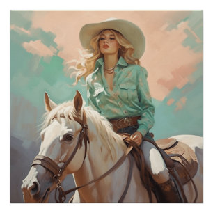 Poster teintes d'harmonie : Cowgirl Wall Art