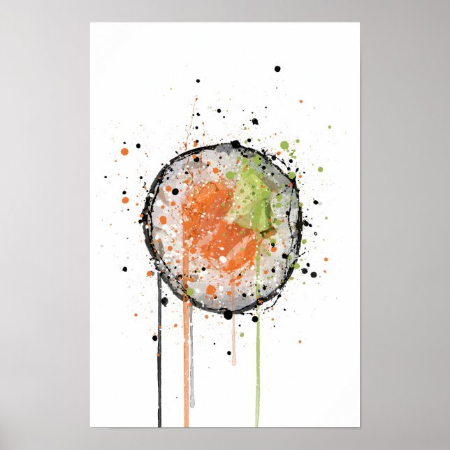 Poster Tekkamaki Salmon Sushi Roll (Devant)