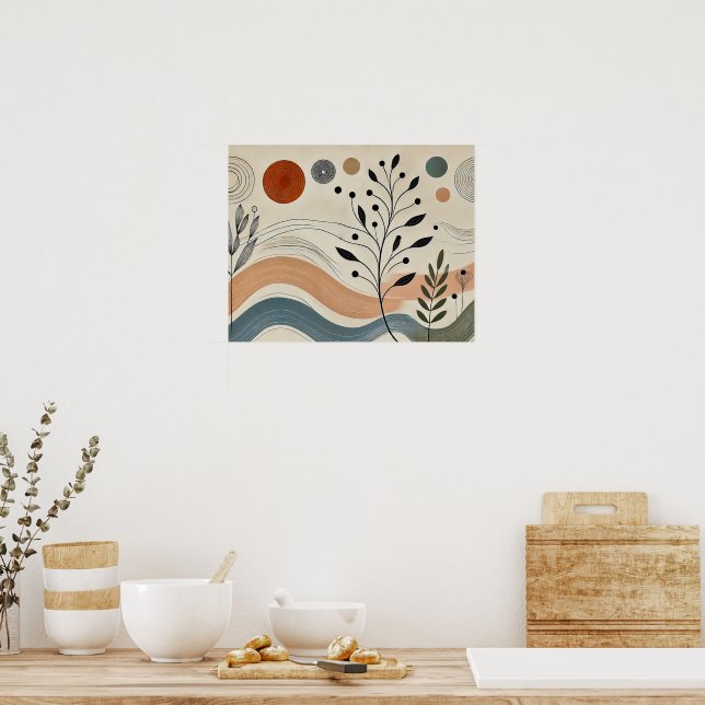 Poster Téléchargeable Minimalist Botanical Art - Abstrait (Cuisine)