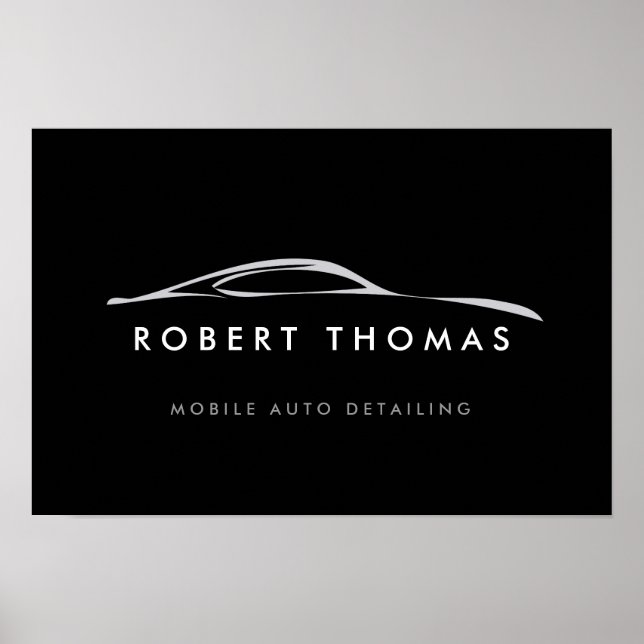 Poster Téléchargement du logo Détail auto noir/Réparation (Devant)