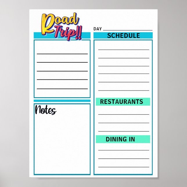 Poster Téléchargement instantané Vacation Daily Planner (Devant)