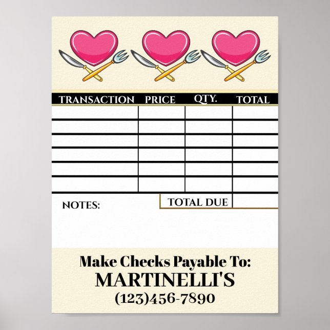 Poster TÉLÉCHARGER l'affiche de votre feuille de factures (Devant)