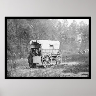 Poster Télégraphe Batterie Wagon près de Petersburg 1864