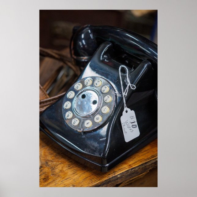 Poster Téléphone vintage noir (Devant)