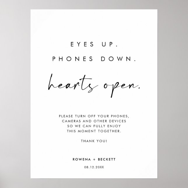 Poster Téléphones haut vers le bas Coeurs Ouvrir la cérém (Devant)