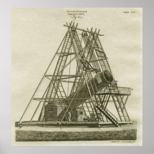 Poster Télescope 40 pieds de William Herschell, XVIIIe si