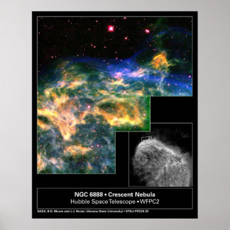 Poster Télescope Crescent Nebula 6888 Hubble