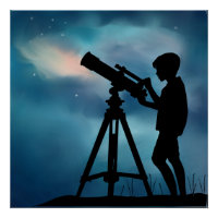 Poster Télescope Garçon