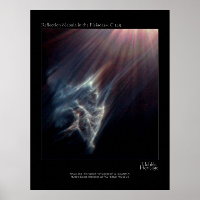 Poster Télescope Pleiades IC 349 Nebual Hubble Photo (Devant)
