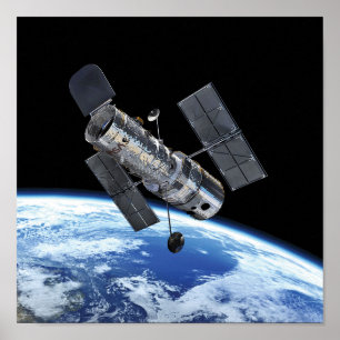 Poster Télescope spatial Hubble en orbite terrestre Photo
