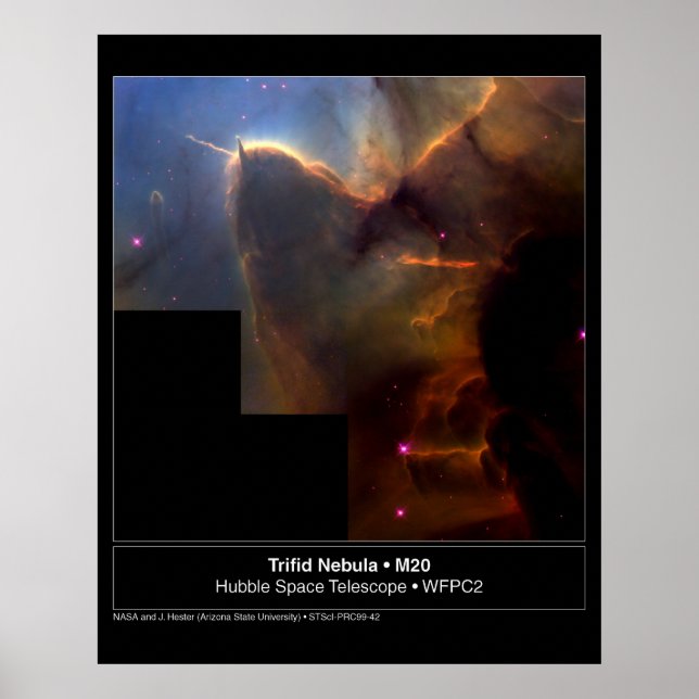 Poster Télescope Trifid Nebula M20 Hubble Photo (Devant)