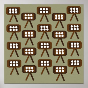 Poster Téléviseur décoratif de style Mid Century Modern