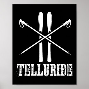 Poster Telluride Colorado Ski Poles Ski Poles Down Hil