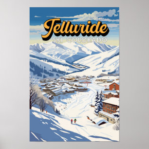 Poster Telluride Colorado Voyage d'hiver Art Vintage