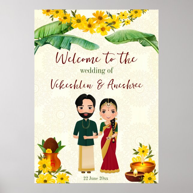 Poster Telugu Tamil Sud Indien mariage bienvenue (Devant)