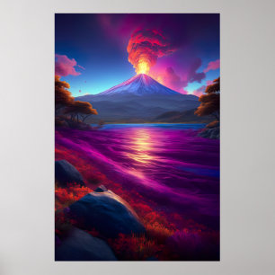 Poster Témoin de la beauté d'une éruption volcanique