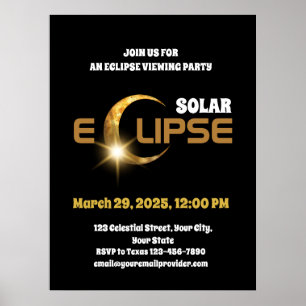 Poster Témoin de l'éclipse solaire partielle 3/29/2025