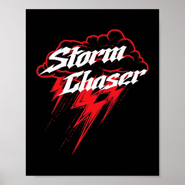 Poster Tempête Chaser Thunderstorm Météorologue Météorolo (Devant)