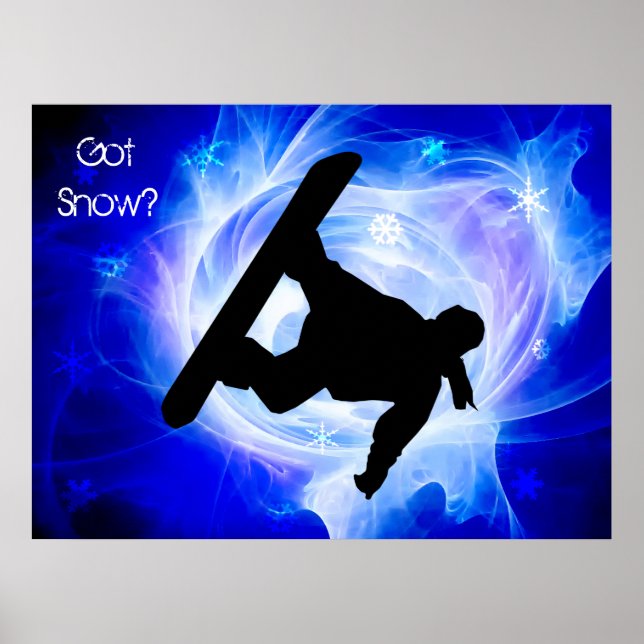 Poster Tempête de neige Blue Swirl (Devant)
