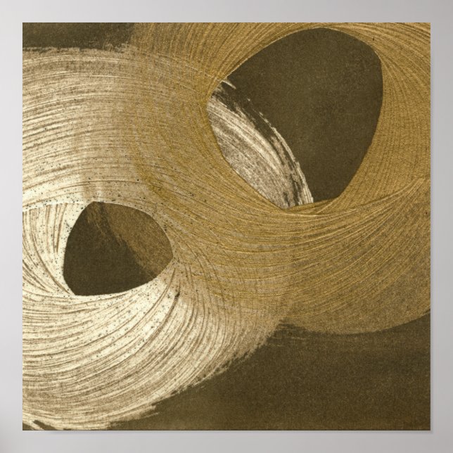 Poster Tempête de sable circulaire dans Tan et Dark Brown (Devant)