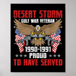 Poster Tempête du désert Fierté vétéran Guerre du Golfe P