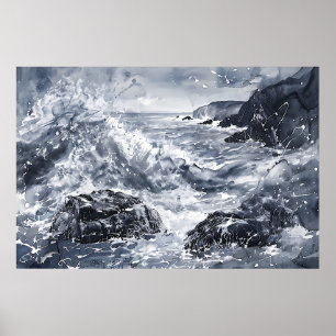 Poster Tempête sur la côte galloise