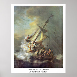 Poster Tempête Sur La Mer De Galilée Par Rembrandt Van Ri