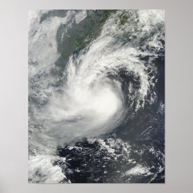 Poster Tempête tropicale Parme approchant la Chine et le  (Devant)