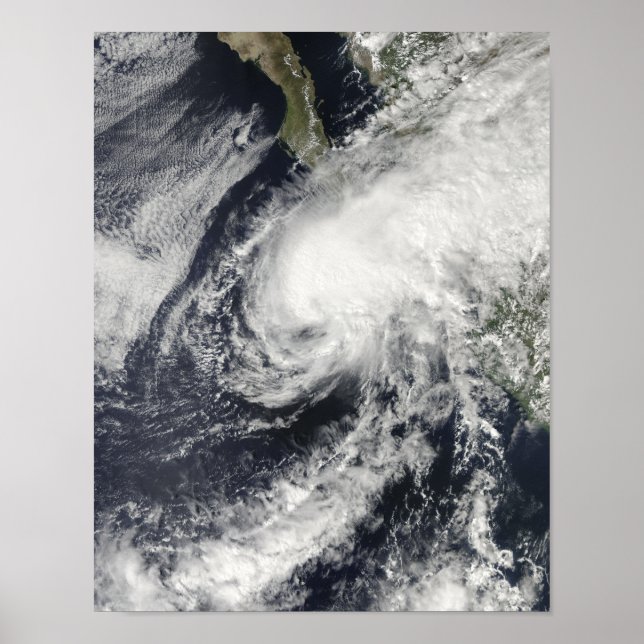 Poster Tempête tropicale Rick approchant le Mexique (Devant)