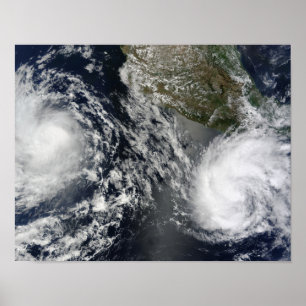 Poster Tempêtes tropicales à Blas et Celia