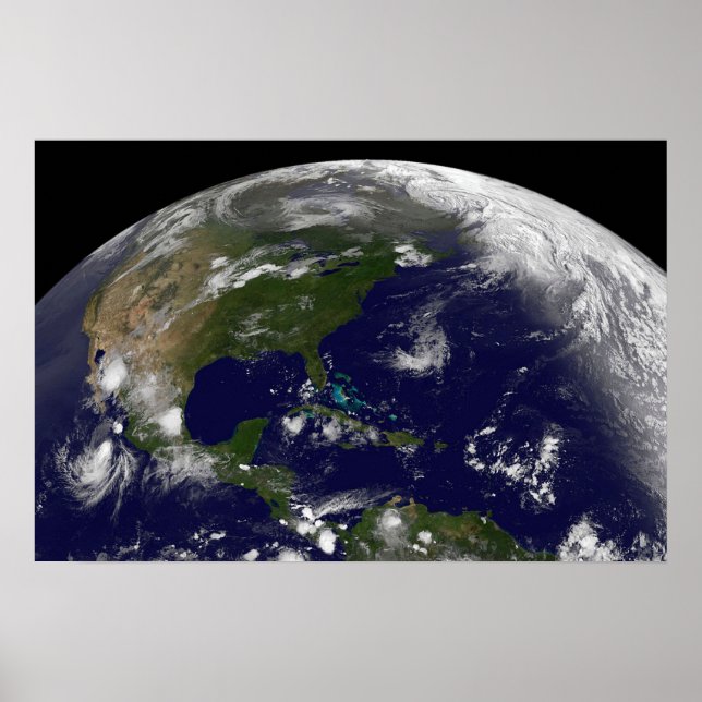 Poster Tempêtes Tropicales Sur La Planète Terre. (Devant)