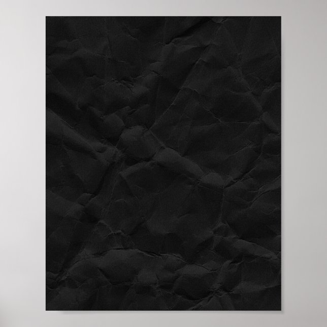 Poster TEMPL DE TEXTURE DE PAPIER CRINKÉ NOIR éffrayant (Devant)