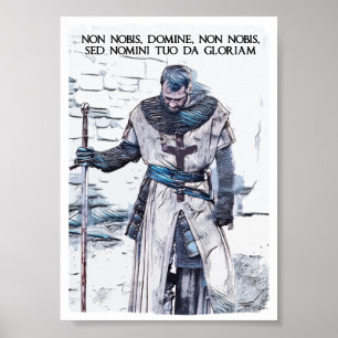 Poster Templar Knight devise portrait abstrait