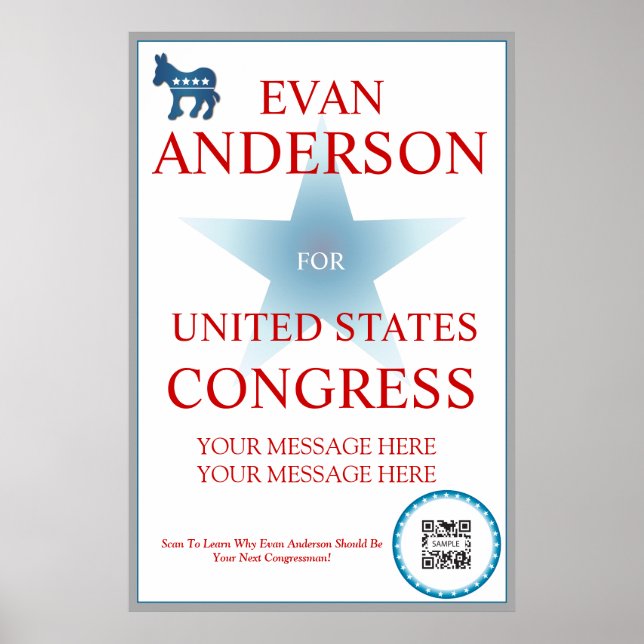 Poster Template Democrat Donkey (Front)