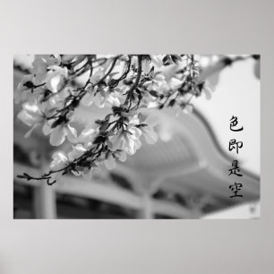 Poster Temple bouddhiste Fleurs blanches Tout est Vanity