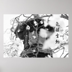 Poster Temple bouddhiste Lampe d'Ornement Post Grace Dign