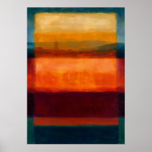 Poster Temple Céleste Zen Horizon Champ de Couleur Abstra