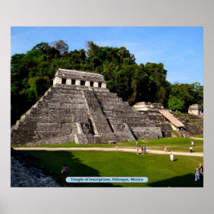 Poster Temple des Inscriptions, Palenque, Mexique