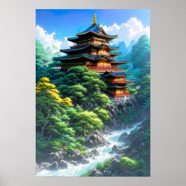Poster Temple du ruisseau de montagne (Devant)