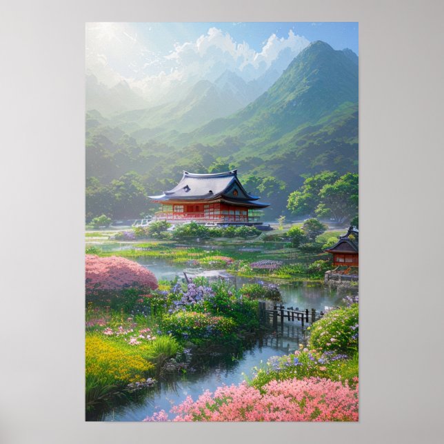 Poster Temple et belle nature (Devant)