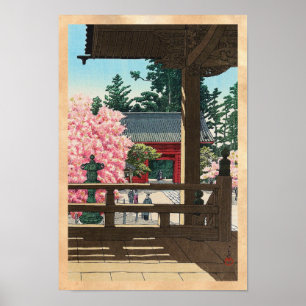 Poster Temple Fudô à Meguro, Tokyo Hasui Kawase art