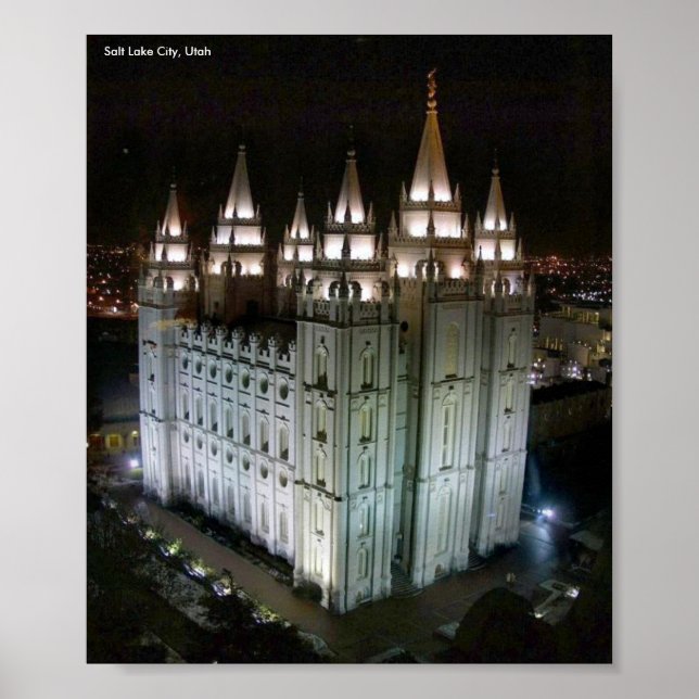 Poster Temple LDS, Salt Lake City, Utah (Devant)