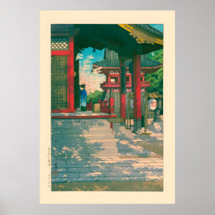 Poster Temple Meguro Fudo par Kawase Hasui