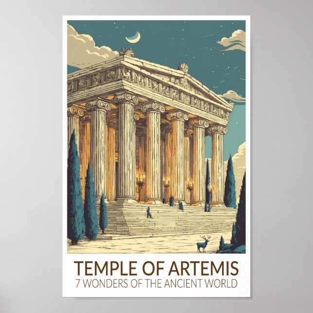 Poster Temple of Artemis Seven Wonders of the World Art (Devant)