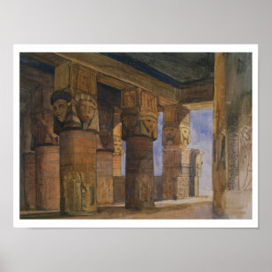 Poster Temple of Denderah, Upper Egypt (w/c on paper)