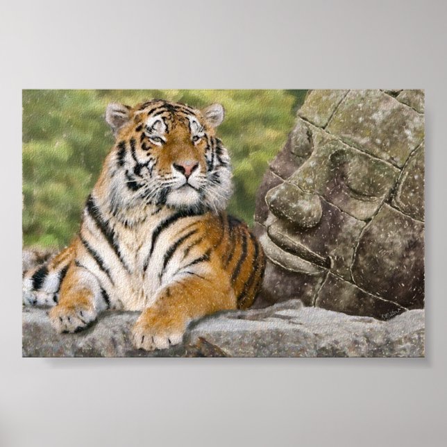 Poster Temple tigre et bouddhiste (Devant)
