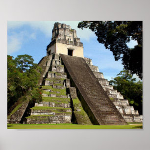 Poster Temple Tikal Guatemala Maya