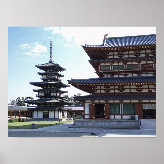 Poster Temple Yakushi-ji 2 - Nara Japon (Devant)
