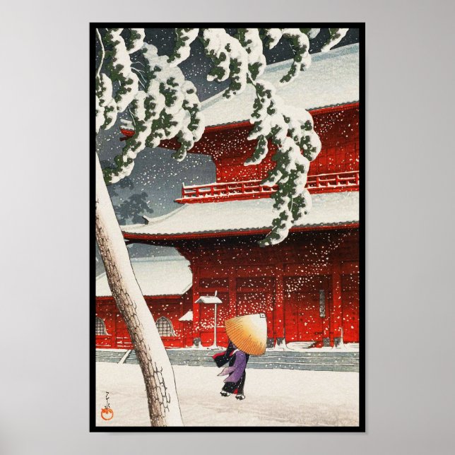 Poster Temple Zôjô-ji à Shiba Vingt vues de Tokyo (Devant)